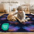thumbnail image 4 of ODIKA 8'x10' Washable Area Rug Meteorite Vortex Motif Uranus Themed Theme Galaxy Nebula Starry Playful for King Size Bedroom Under Bed, Master Suite, Non-Shedding, Easy Care, 4 of 7