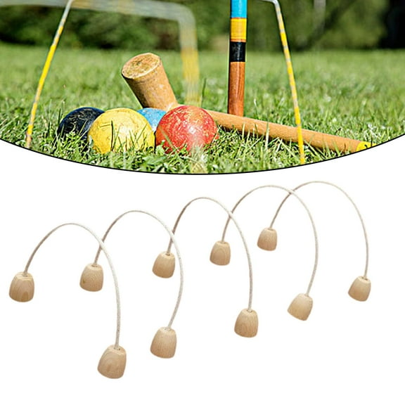 figatia 5 Pieces Croquet Wickets Replacement, Wooden Mallet Game for Kids Replacement Fun Group Wooden Gateball Set for Games Family,