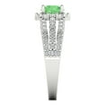thumbnail image 3 of 1.76ct Round Cut Green Crystal 18k White Gold Engraving Statement Bridal Wedding Halo Designer Ring Size 10.5, 3 of 5
