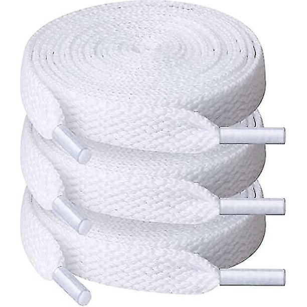 3 pares de cordones para zapatos, cordones planos de 8 mm de ancho para zapatillas de deporte, correr, adultos, niños