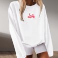 thumbnail image 2 of Gibobby Sudadera oversize mujer Sudadera suelta para mujer cuello redondo para otoño e invierno(Blanco,XG), 2 of 4