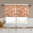 thumbnail image 5 of Wave Pattern Design Tier Curtains for Kitchen 57x24 Inch Semi Sheer Light Filtering Half Window Curtains 2 Panels, 5 of 8