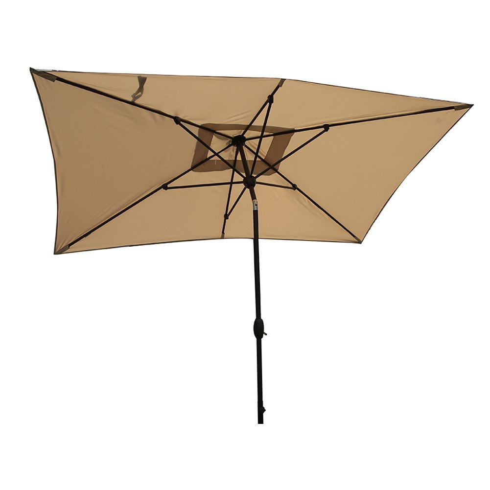 SORARA Patio Umbrella Rectangular Outdoor Market Table Umbrella, Beige