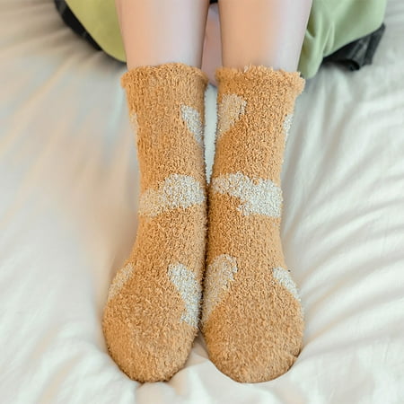 

6 pair Coral Velvet Socks Christmas Ball Gift Box Christmas Gift Thickened Cartoon Sleep Socks For Men And Women Color Random