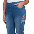thumbnail image 4 of Alfred Dunner Womens Petite Floral Vine Embroidered Denim Ankle Pant, 4 of 4