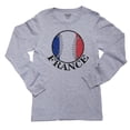 thumbnail image 1 of France Baseball Classic - World Vintage with Flag Girl's Long Sleeve Grey T-Shirt, 1 of 2