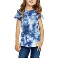 thumbnail image 6 of SDNall Toddler Girls Shirts & Blouses Girls Tie Dye Shirt Shirts for Short Sleeve Graphic Round Neck Crop Top for 3-14 Years Age:9-10 Years, 6 of 9