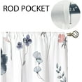 thumbnail image 5 of Boho Blue Flower Kitchen & Bathroom Curtains - Rustic Floral Wildflower Botanical Cafe & Small Bedroom Short French Door Curtains - 27.5x39 Inch, 5 of 6