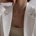 thumbnail image 5 of Collar en forma de espiga Collar delicado con cadena de serpiente para mujer en capas de oro amarillo de 14 k JM, 5 of 5