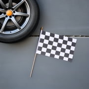 LOLIPPYY 16Pcs Handheld Racing Flags Black and White Checkered Flags for Racing Themed Party Supplies