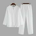thumbnail image 3 of INCERUN Men's 2Pcs Cotton Pajamas Set Tops Shorts Loungewear Nightwear Suits PJ Sleep Set, 3 of 8