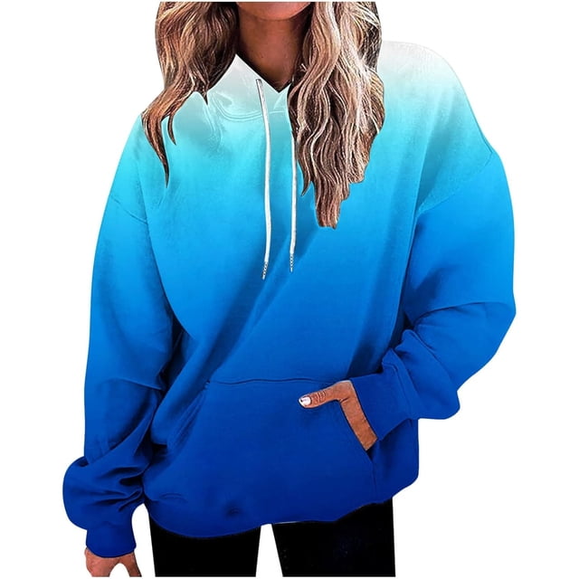 Womens Neon Print Oversized Sweatshirt Drawstring Pullover Sweatshirt Trendy Sweater Tops Fall Fashion Clothes 2024