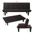thumbnail image 2 of Derzers Futon Frames & Sets Modern Futon Sofa Bed, Home Decor, Faux Suede, 63.8" x 35.4", Black, 2 of 6