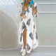 thumbnail image 4 of Vestido largo de mujer con estampado de rayas y botones maxi vestido, 4 of 4