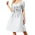thumbnail image 2 of Vestido de manga corta con corona de flores y calavera de cuernos largos, vestidos africanos para mujer, vestido largo tipo vendaje para mujer, 2 of 7