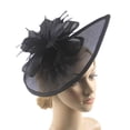 thumbnail image 3 of Pinza para el pelo Yinane de malla para mujer 2 uds. flor sombrero tocado nupcial negro, 3 of 8