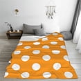 thumbnail image 6 of Throw Blanket for Couch Sofa and Bed, Orange And White Polka Dot Super Soft Cozy Plush Throw Blanket, Fuzzy Lightweight Warm Comfy Cute Flannel Blanket & Throws for All Season 80"x60", 6 of 7