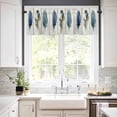 thumbnail image 2 of Boho Blue Feathers Valances for Windows Farmhouse Kitchen Curtains Valances Rod Pocket Valance Curtains for Kitchen Windows Farmhouse Vintage Wooden Grain Window Valances for Bathroom Bedroom 60"x18", 2 of 6