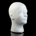 thumbnail image 3 of Male Wig Display Foam Mannequin Head Stand Model Styrofoam Model Heads for Store Salon Home White - 11inch, 3 of 8