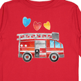 thumbnail image 4 of Inktastic Valentine's Day Fire Truck with Hearts Boys or Girls Long Sleeve Toddler T-Shirt, 4 of 5