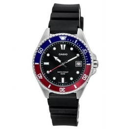 Casio Men s Sports Quartz 200m Stainless Steel Black Resin Watch MDV106B 1A2V Walmart