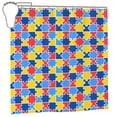 thumbnail image 4 of LNWH Waterproof Shower Curtain, Polyester Colorful Puzzle Art Pattern Bathroom Shower Curtains Sets with 12 Shower Curtain Hooks, 72x72 Inches, 4 of 8