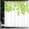 thumbnail image 4 of Ambesonne Tree Shower Curtain, Leaves Spring Art, 69"Wx84"L, Green White, 4 of 5