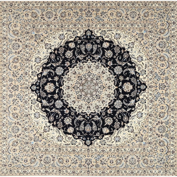Ahgly Company Machine Washable Indoor Rectangle Traditional Carbon Gray Area Rugs, 7' x 10'