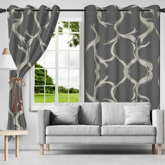 AOFOTO Blackout Curtains 2 Panels for Bedroom Living Room Darkening Grey Thermal Insulated Soundproof Grommet Top Window Treatments Drapes, 42x63 Inch