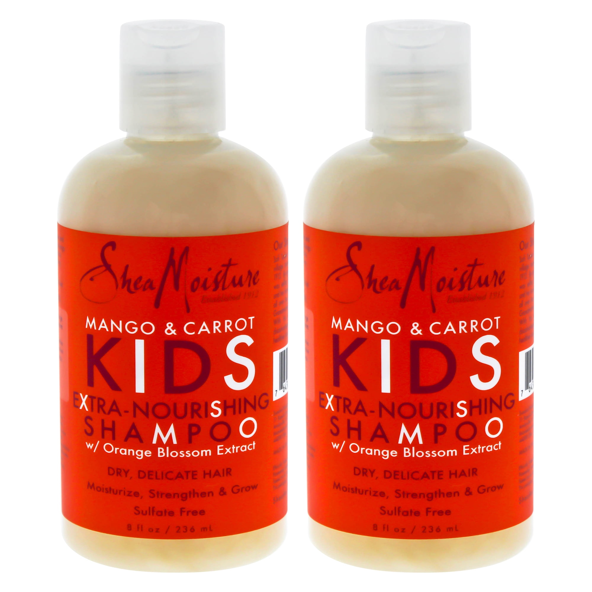 2 Pack Shea Moisture Mango & Carrot Kids ExtraNourishing Shampoo 8 oz