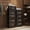 24'' Side - 4Tiers Black, variant on 3 Tiers Wide Folding Storage Cabinet ,19.69"×11.81"×31.10",Collapsible Storage Bins with Magnetic Door, Plastic Storage Cabinet with Wheels,Black