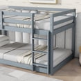 thumbnail image 5 of Jopath Twin over Twin Floor Bunk Bed with Ladder, Solid Rubber Wooden Upper and Bottom Bed Platforms crafted with Strengthened Slats for Boys Girls Grey, 5 of 9