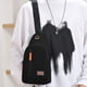 thumbnail image 5 of Bolsa bandolera impermeable para hombre - Mochila ligera para deportes y viajes, 0,33 lbs, 11,5x5,9x1,97 pulgadas, bolso de hombro negro de PU, 5 of 6