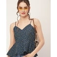 thumbnail image 5 of Moomaya Printed Peplum Tops For Women, Noodle Strap Blouse Top W/ Styles Back, 5 of 9