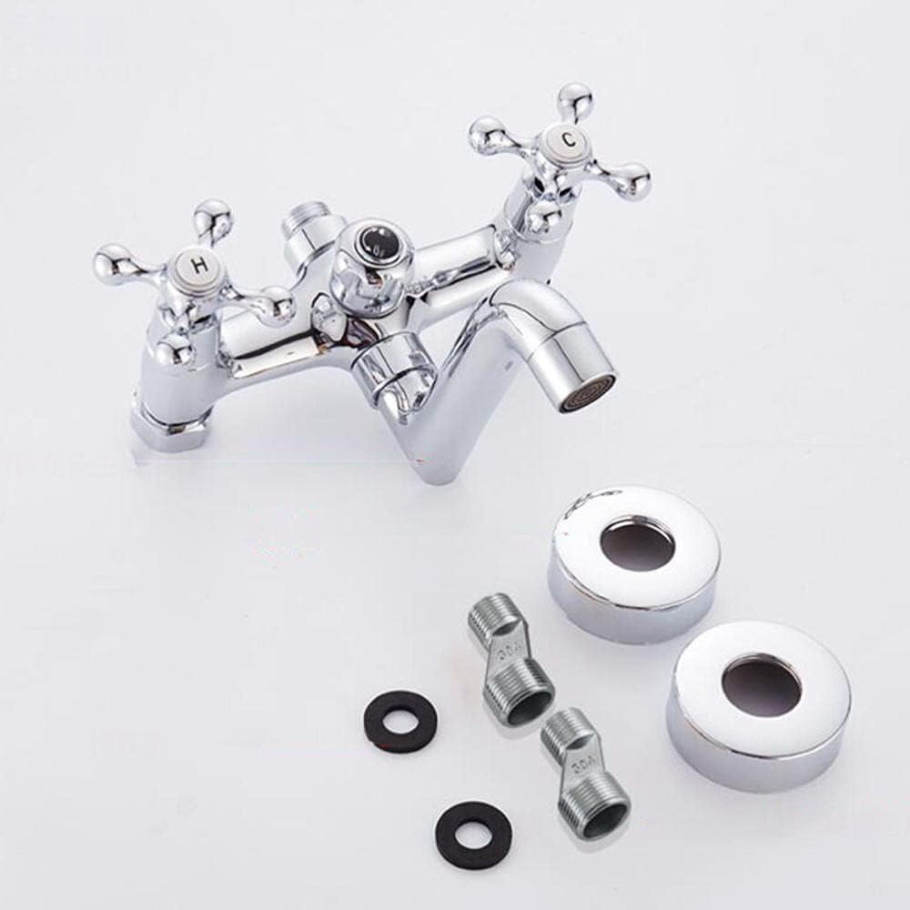 bathtub faucet Wall Mounted Brass Double Cold and Hot Water Bathtub Faucet Chrome Plating