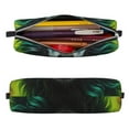 thumbnail image 2 of Pofeuu Fluorescent Wolf Print Leather Pencil Case, Leather Pencil Pouch Large Capacity, Big Pencil Pouch with Zipper Vintage Pen Bag Fountain Pen Holder, 2 of 7