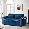 thumbnail image 6 of Dinosisco 4-in-1 Convertible Pull Out Sofa Bed, Loveseat Sleeper with Phone Stand, USB, Blue Velvet, 6 of 10