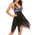 thumbnail image 4 of RKSTN Ladies Fashion Multicolor Gradient Color Print Sling Gauze Perspective Women's Split Swimsuit, 4 of 5