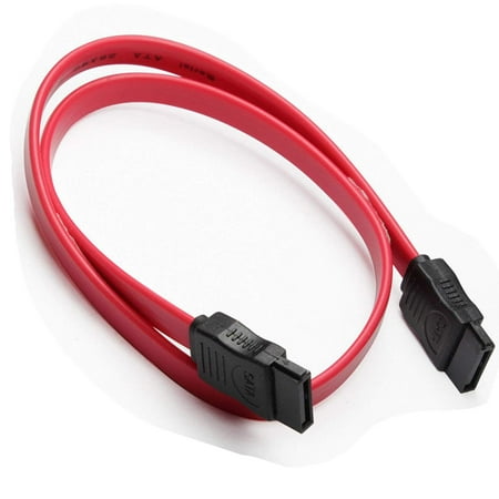 TSV 17.72in 45CM 7 Pins Red SATA Male to SATA Male Serial ATA Data Cable Hard Drive Disk Straight Signal Cables for Hard Drive HDD PC