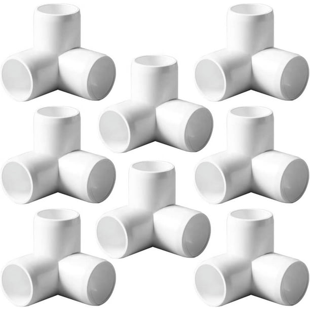 Conector de codo de accesorios de tubería en T de PVC de 3/4", salida lateral de codo de 90 grados para muebles, accesorios de esquina de PVC para construcción de muebles (8 piezas en un paquete) brillar Electrónica