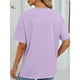 thumbnail image 4 of Camiseta de Manga Corta de Bolsillo de Cuello en V de Color Sólido, con Detalle Del Doblado de la Hendidura para el Uso Diario Y de Ocio, 4 of 7