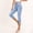 Light Blue, variant on Women's Plus Size Jeans Capris with Pockets Solid Elastic High Waisted Summer Fashion Straight Leg Hem Pants