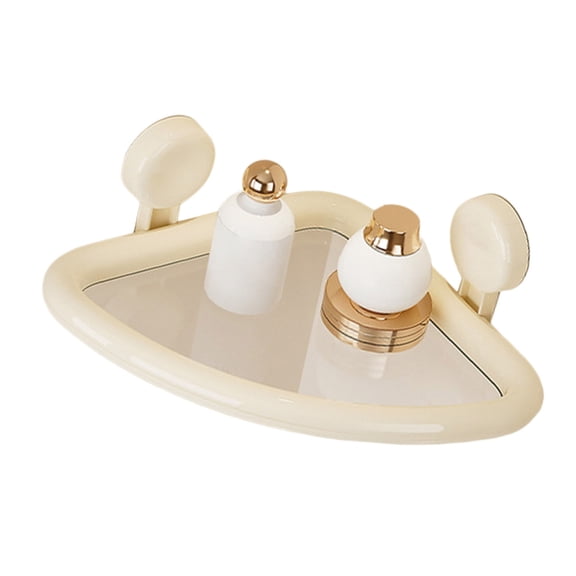 Plastic Shower Shelf Adhesive Wall Mount No Holes Bath Storage Organizers