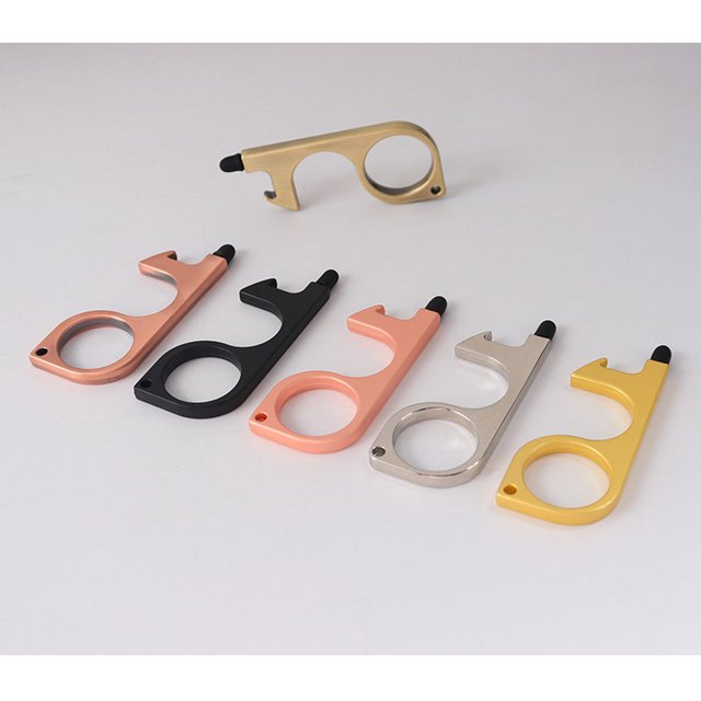 Abridor de puerta EDC, abridor de puerta sin contacto y lápiz capacitivo cerrado, llave limpia, herramienta de apertura de puerta, mantiene las manos limpias autolimpiante reutilizable (5 piezas, color aleatorio) brillar Electrónica