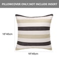 thumbnail image 4 of PiccoCasa 4 Pack Throw Pillow Cover Farmhouse Stripe decorate Cushion Cover, 18"x18", Brown, 4 of 7
