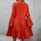 thumbnail image 4 of Mini vestido con volantes de manga larga con cuello en V informal de verano a la moda para mujer Fridja bnh3123, 4 of 5
