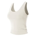 thumbnail image 3 of MixMatchy Women's Basic Scoop Neck High Compression Double Layered Jersey Tank Tops Slimming Workout Sleeveless Tops, 3 of 4