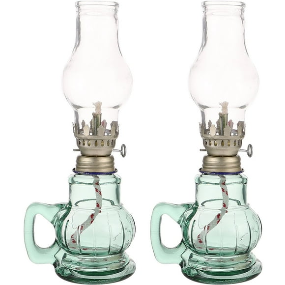 AMERTEER 2pcs Kerosene Lamp Burners Glass Oil Lamp Household Decorative Kerosene Lamps