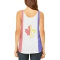 thumbnail image 2 of French Canadian Flag Juniors Flowy Side Slit Tank Top Multi LG, 2 of 2