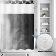 thumbnail image 2 of No Hook Shower Curtain, Black Grey Ombre Shower Curtains for Bathroom with See Through Top Window, Coastal Beach Modern Abstract Art Waterproof & Washable Bath Curtain Stall 48"x72", 2 of 9